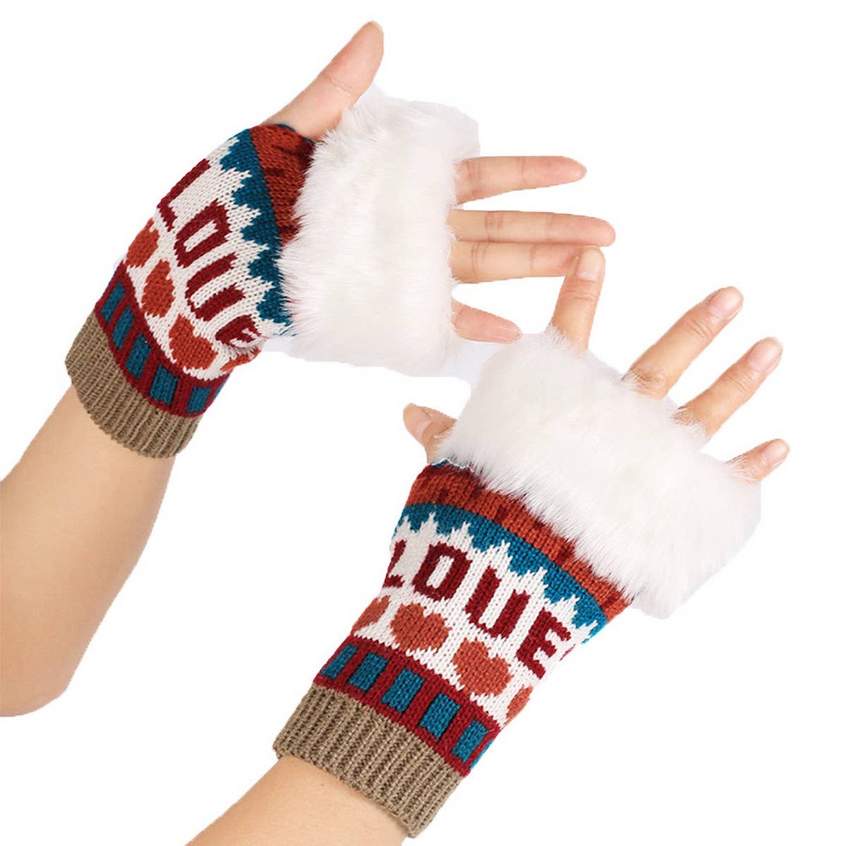 CWAG00535_WINTER KNIT  FINGERLESS WARM GLOVES