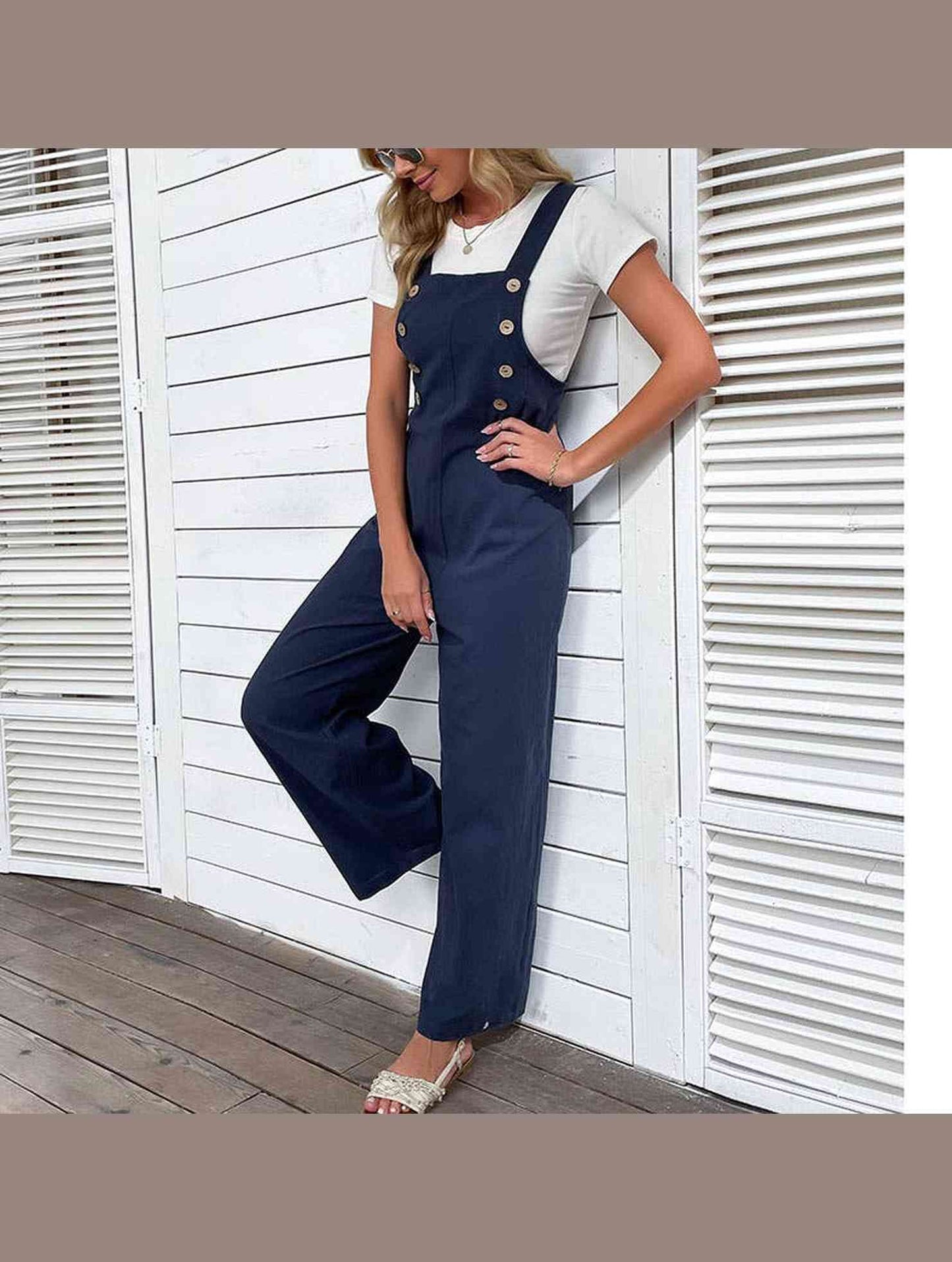 COTTON HEMP WIDE LEG OVERALLS_CWBLP0647