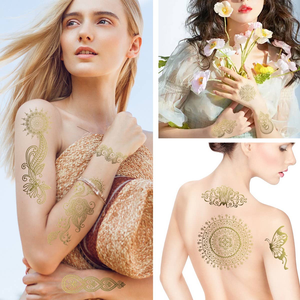 Rose Gold Henna Tattoos ? Lace Mandala Bridal
