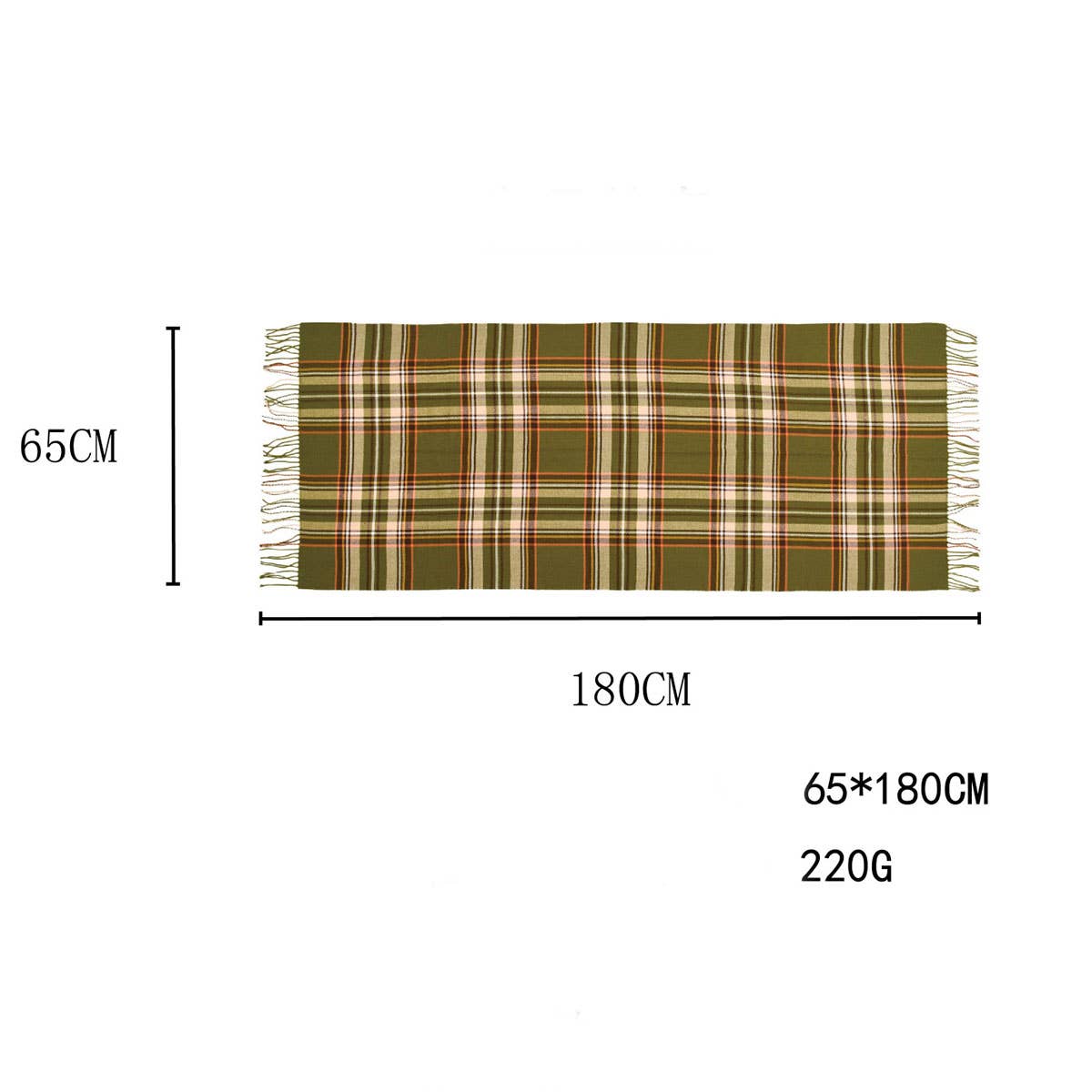 Plaid Winter Scarf for Women with Tassels, Warm_CWASC0186