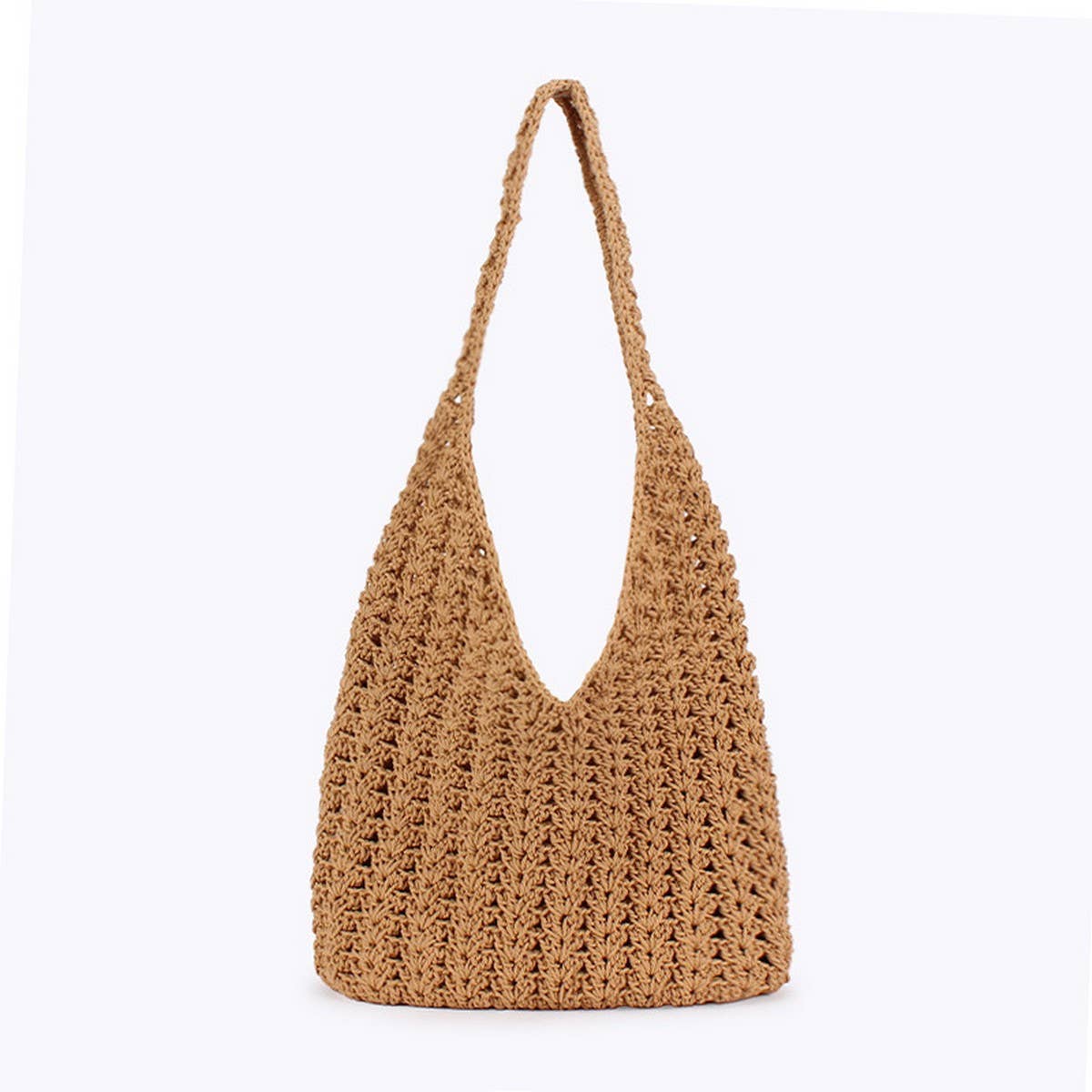 WOVEN BAG MESH HOLLOW SHOULDER BAG BEACH BAG_CWAB4666