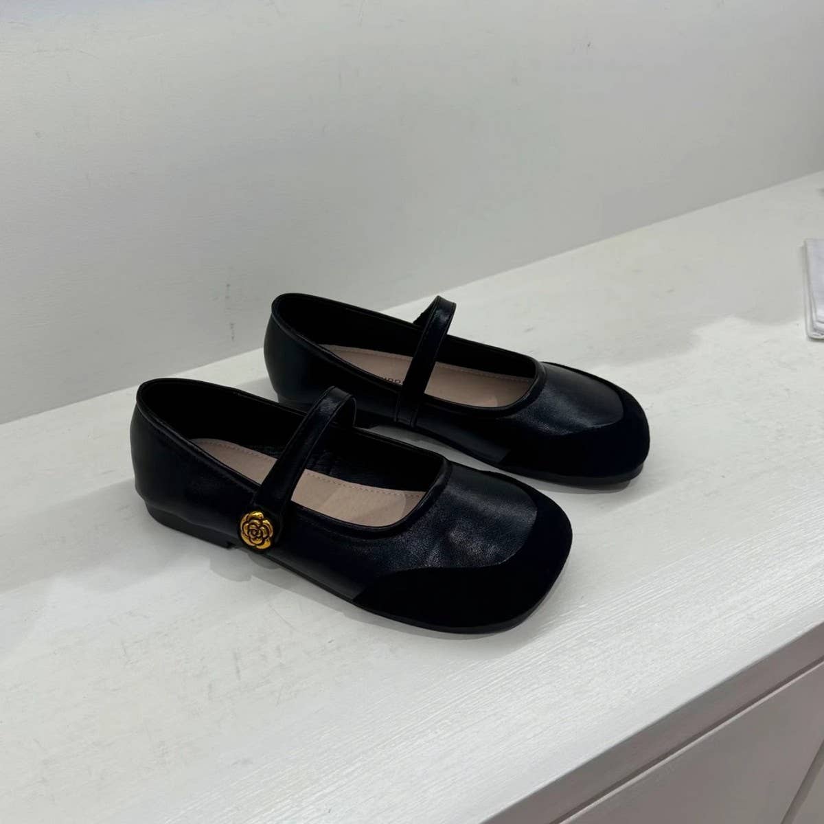 Floral Soft Sole Mango Toe Mary Jane Flats