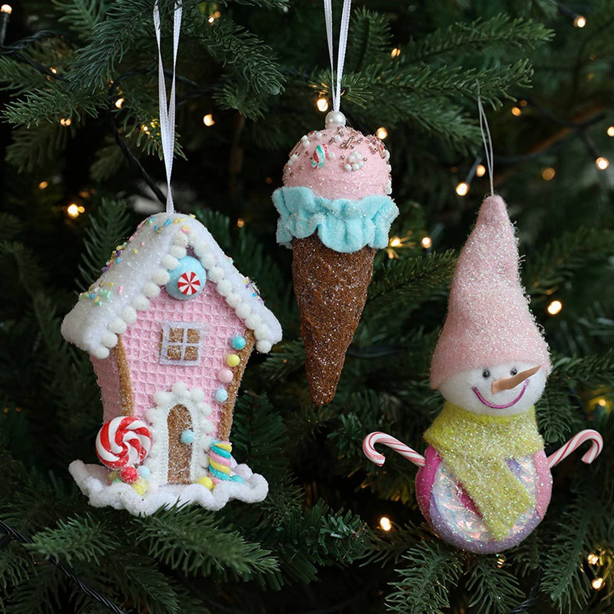 Ice Cream Snowman Christmas Tree Hanging Decor