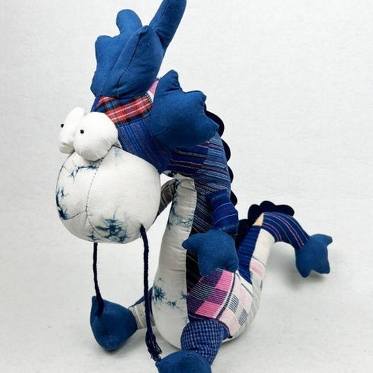 Handmade Indigo Patchwork Animal Doll