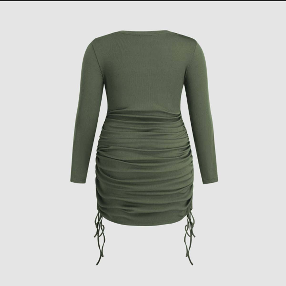 Sleek Round Neck Pullover Mini Dress_CWDMD6065