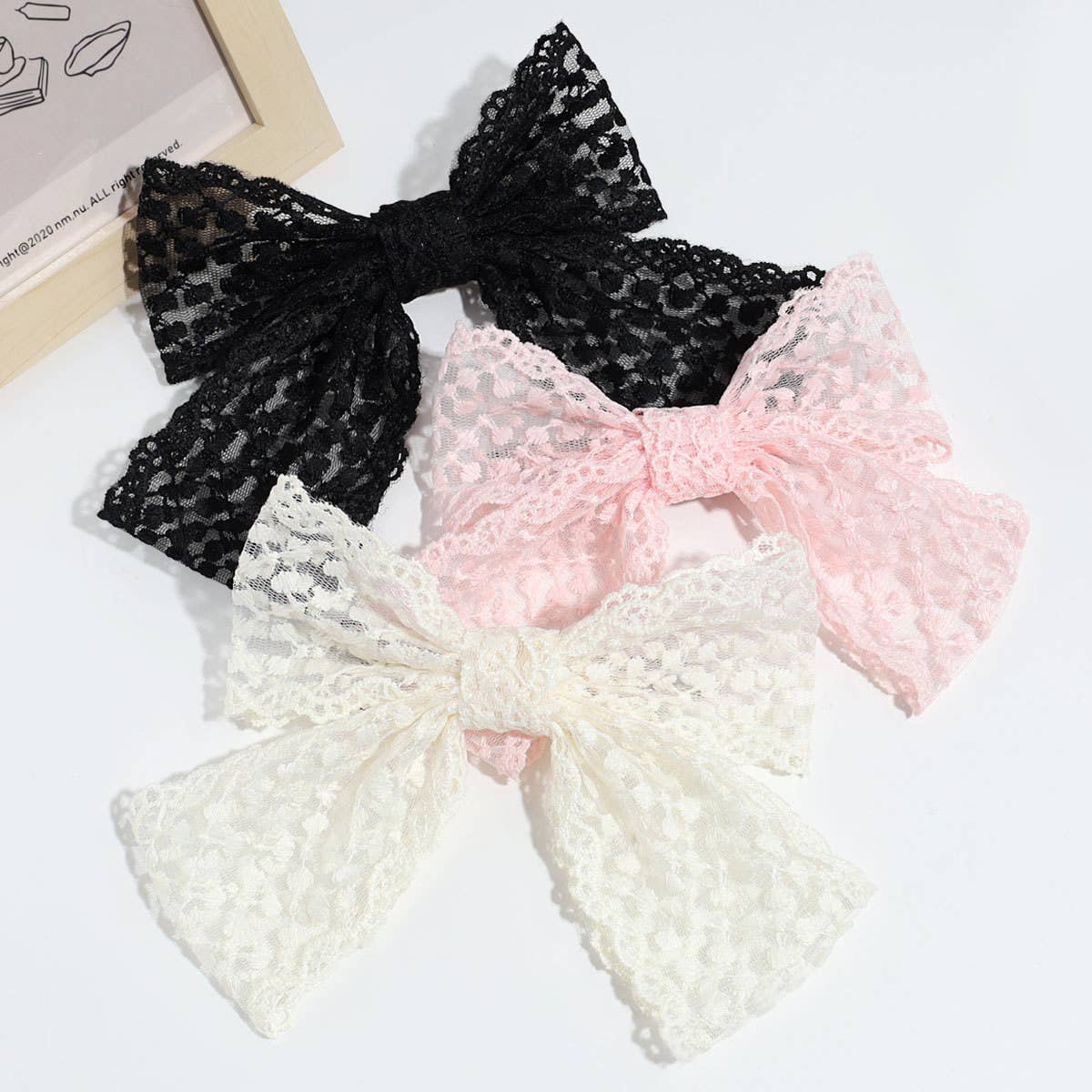 Lace Bow Spring Hair Clip, Sweet Elegant Style