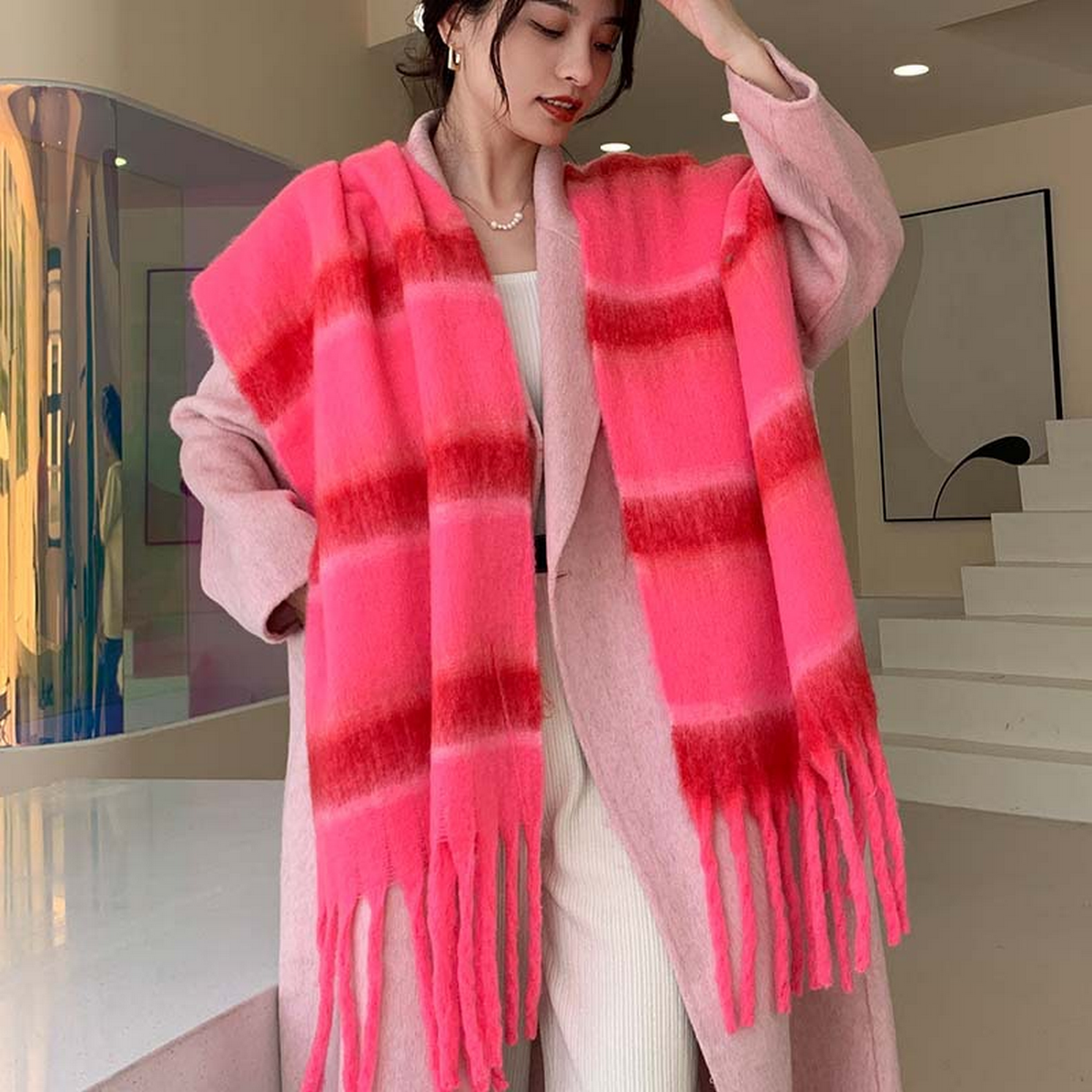 Plush AC Scarf ??Thick Soft Winter Wrap_CWASC2701