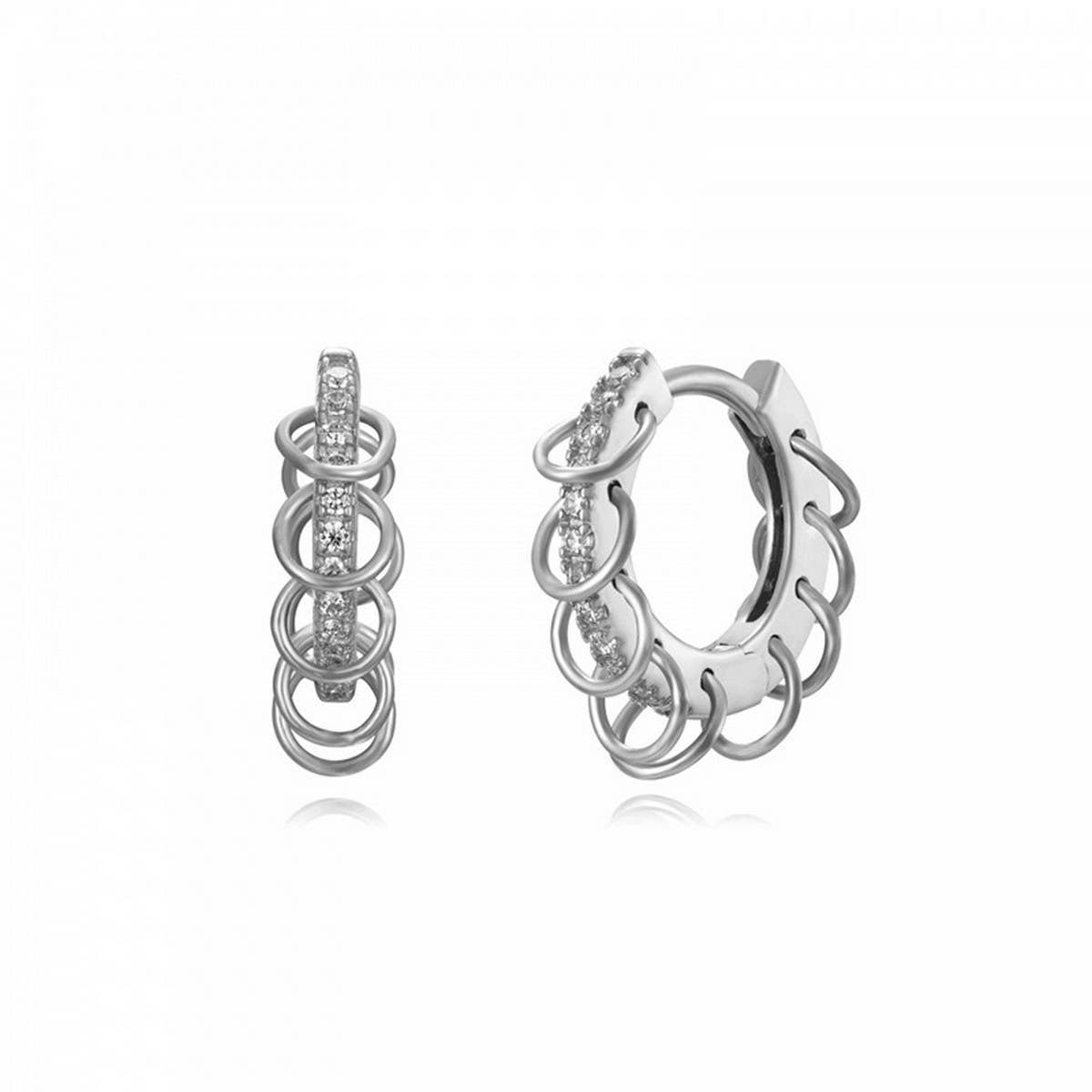LIGHT LUXURY DIAMOND HOOP EARRINGS