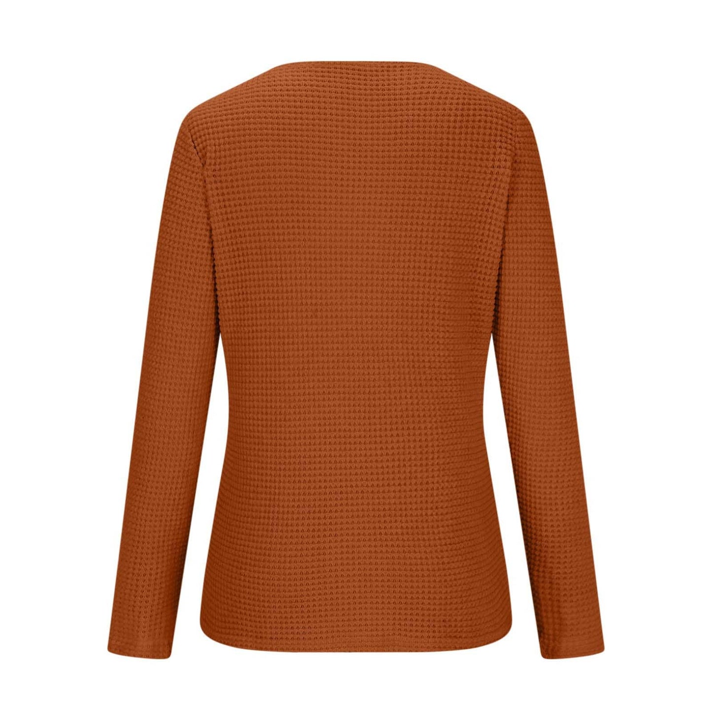 Solid-color teak lace patchwork top T-shirt