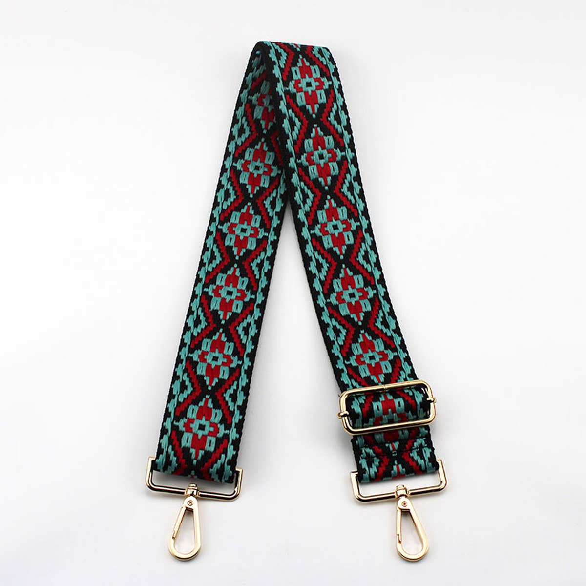 GEOMETRIC EMBROIDERY ADJUSTABLE BAG STRAP