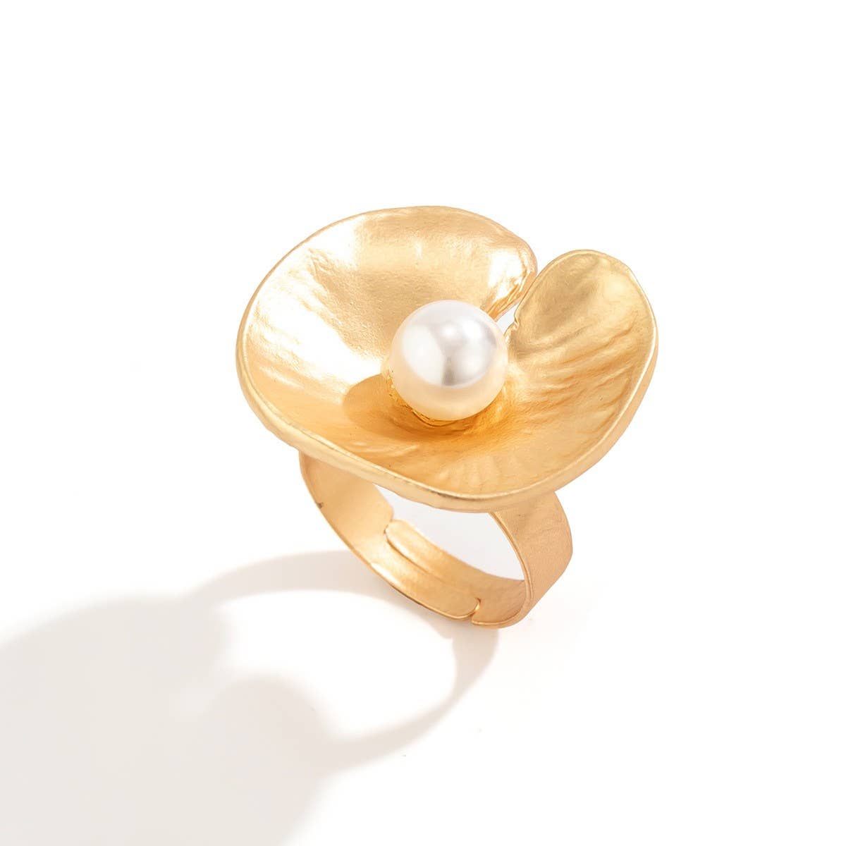 MINIMALIST ELASTIC ADJUSTMENT FLOWER ALLOY RING
