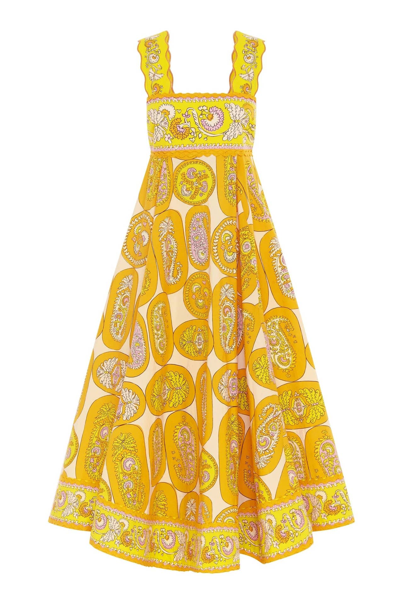 Large hem printed high-waisted halter dress