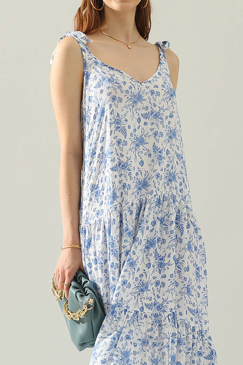 CWDMD543_SLEEVELESS STRAP TIE DRESS