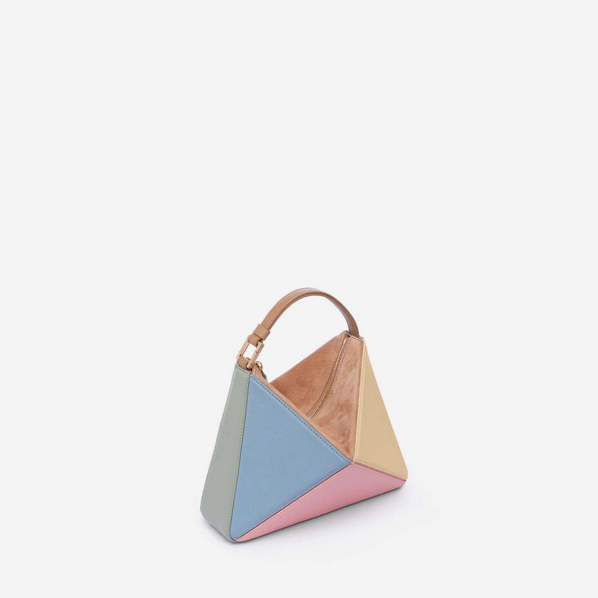 TRIANGULAR RHOMBUS STITCHING FOLDING SHOULDER BAG_CWAB1933