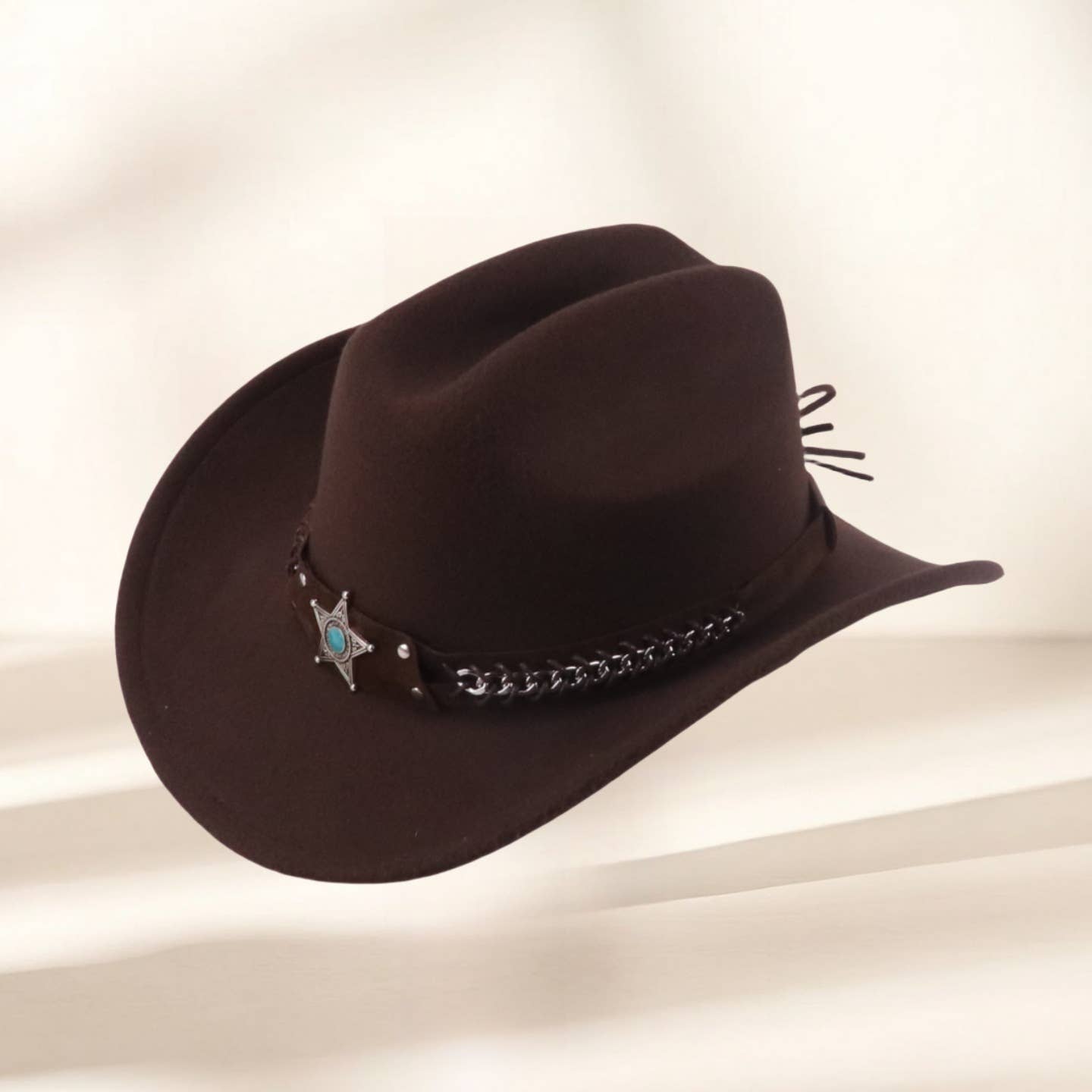 Star Decor Western Cowboy Felt Sun Hat_CWAH3650