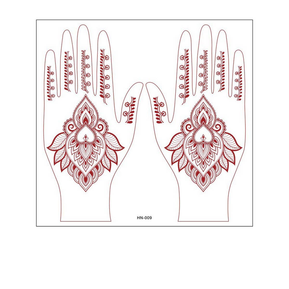 Realistic Henna Tattoo Stickers Brown Red Lace_CWMM8361