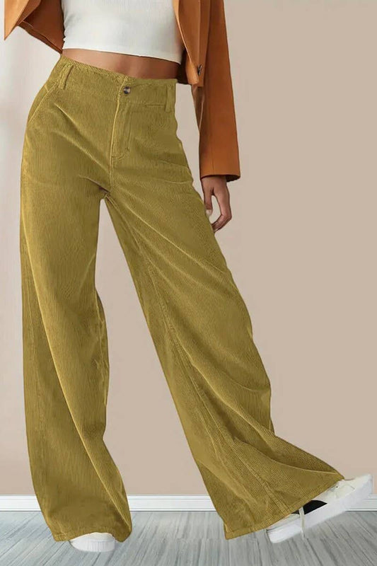 CWBLP1857_SOLID COLOR HIGH WAIST CASUAL STRAIGHT PANTS