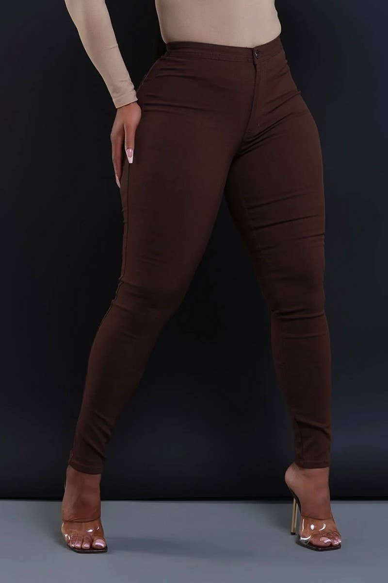 CWJP0602_MID RISE CANDY COLOR SKINNY DENIM PANTS