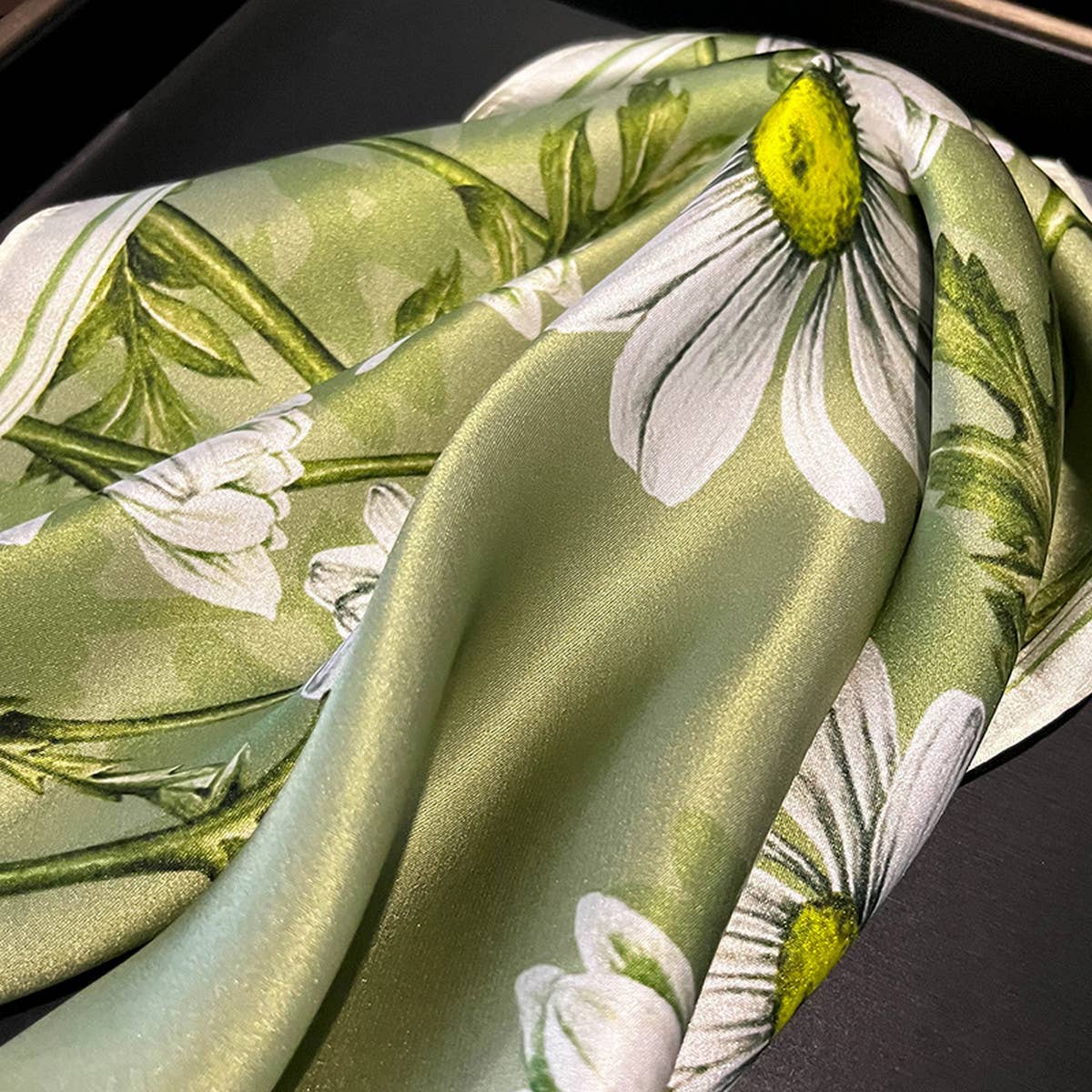 Mulberry Silk Scarf - Print Long Neck & Hair Wrap