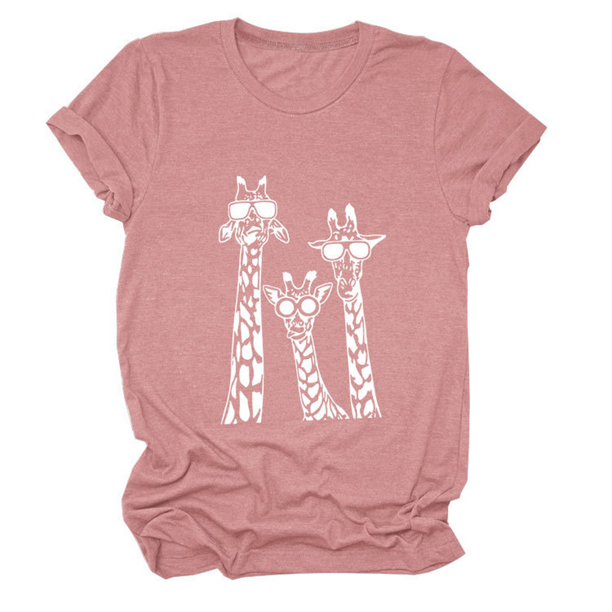 Women's Giraffe Print Casual Summer T-Shirt