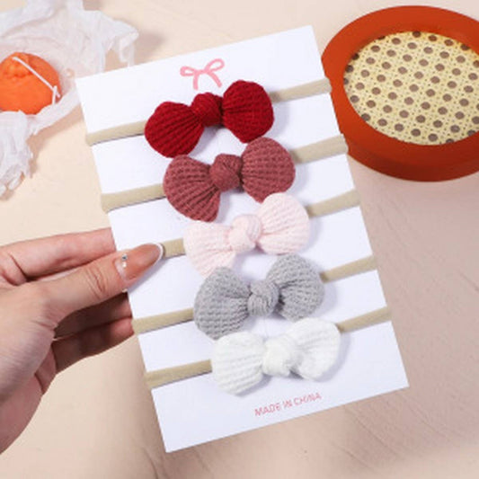Waffle Bow Baby Headband Set ? Solid Colors