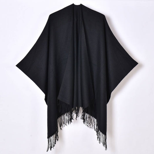 2024 NEW SOLID COLOR TASSEL SPLIT SHAWL_CWASC0962
