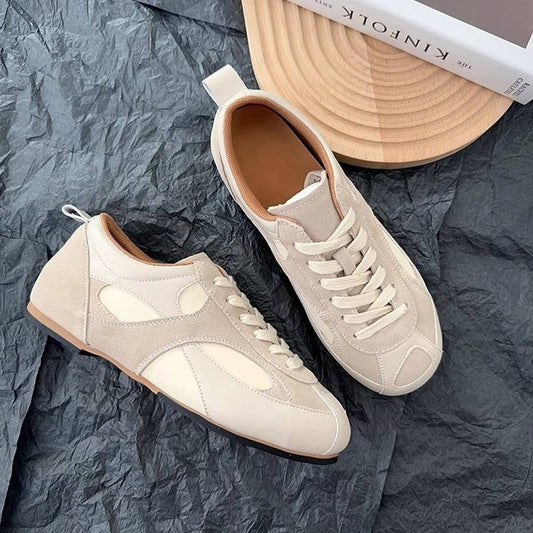 Retro Colorblock Sneakers in Wine Red Style_CWSHF0168