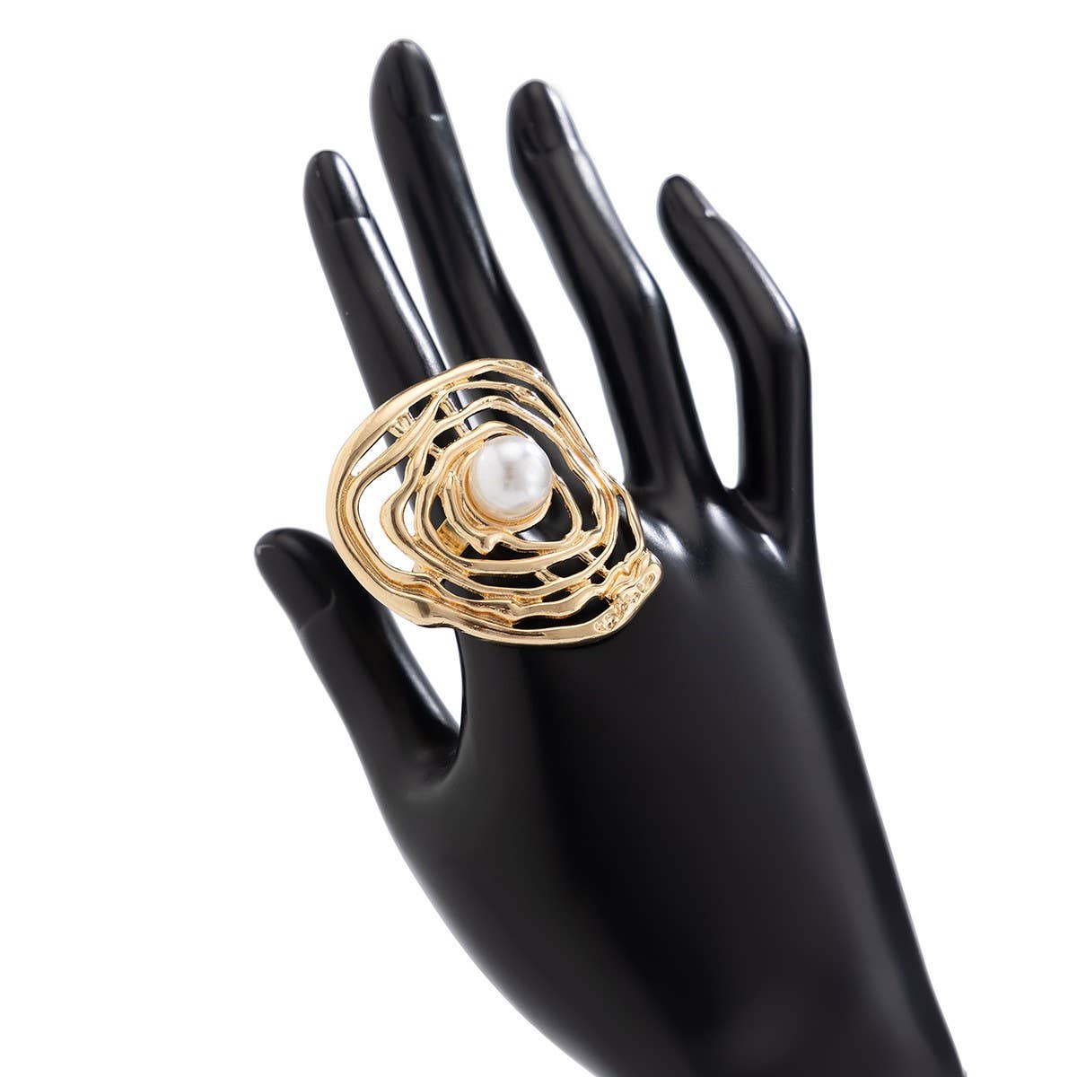 IRREGULAR GEOMETRIC ELLIPSE ALLOY WINDING RING
