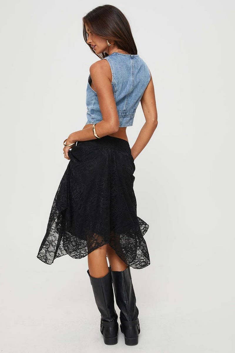 CWBMS0458_SOLID LACE ASYMMETRICAL HEM MIDI SKIRT