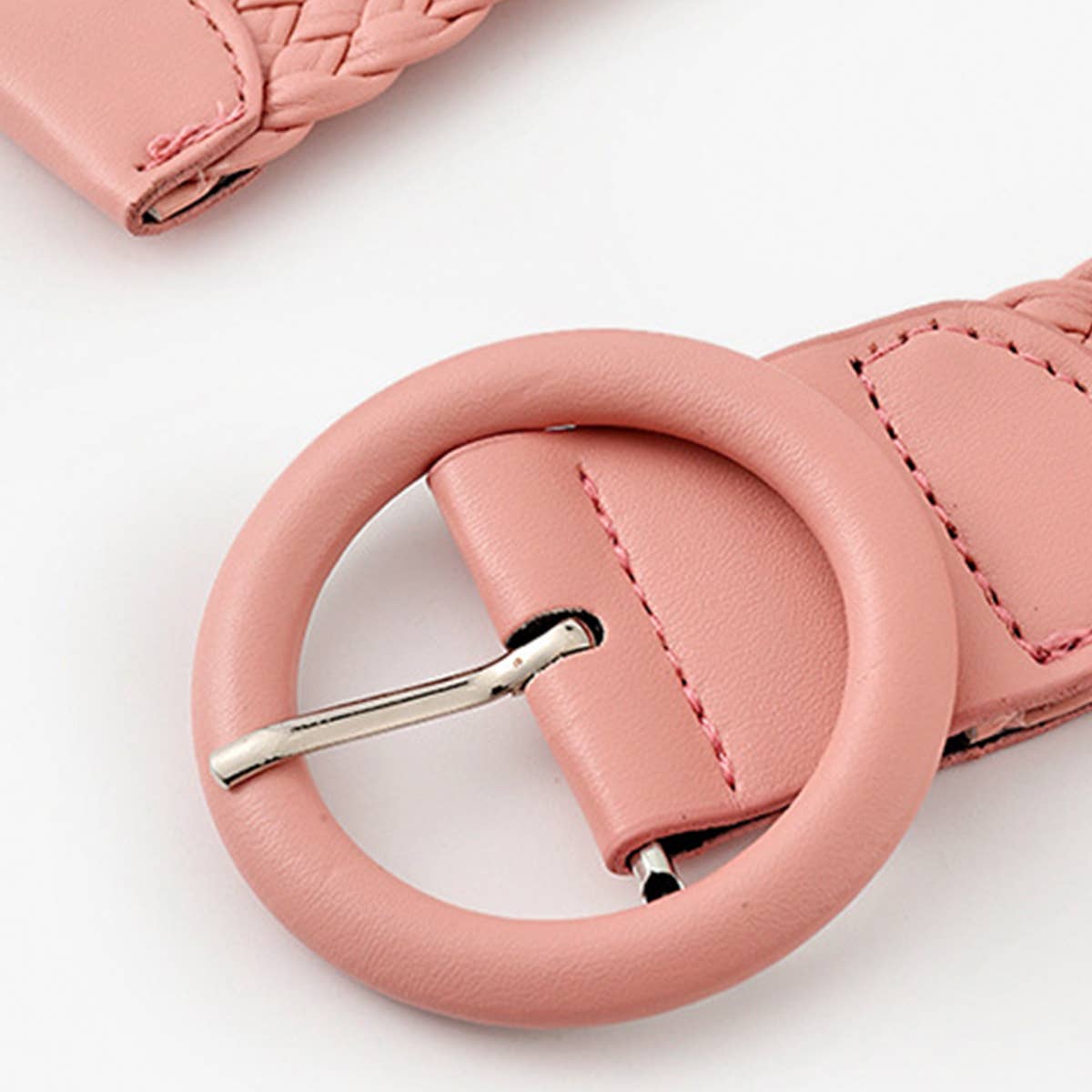 ROUND BUCKLE WOVEN BELT_CWABE0112