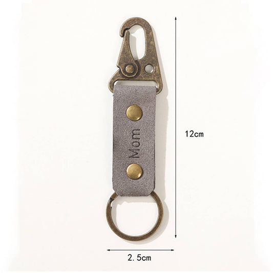 VINTAGE LEOPARD WEAVE LEATHER KEYCHAIN PENDANT