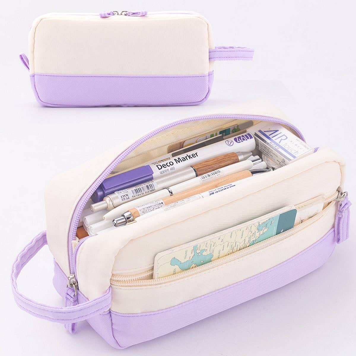 NEW LARGE CAPACITY DOUBLE LAYER PENCIL CASE