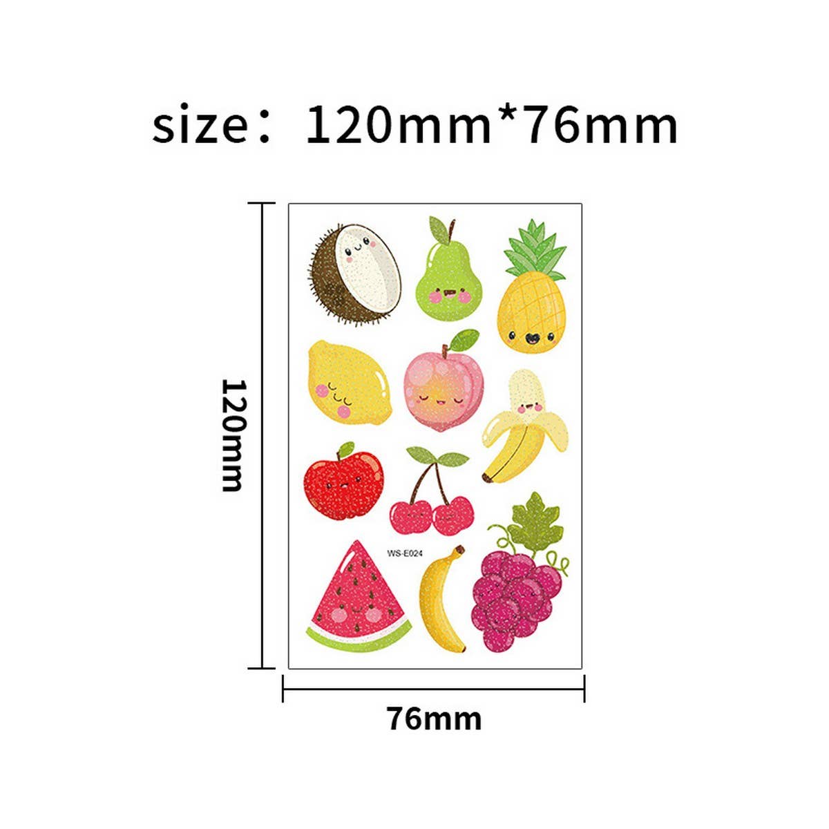 Waterproof Kids Sparkle Fruit & Veggie Tattoos