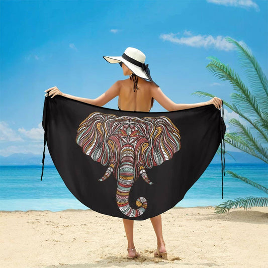 Animal Print Beach Cover-Up,Cross-Back Sling Dress_CWBLS0484