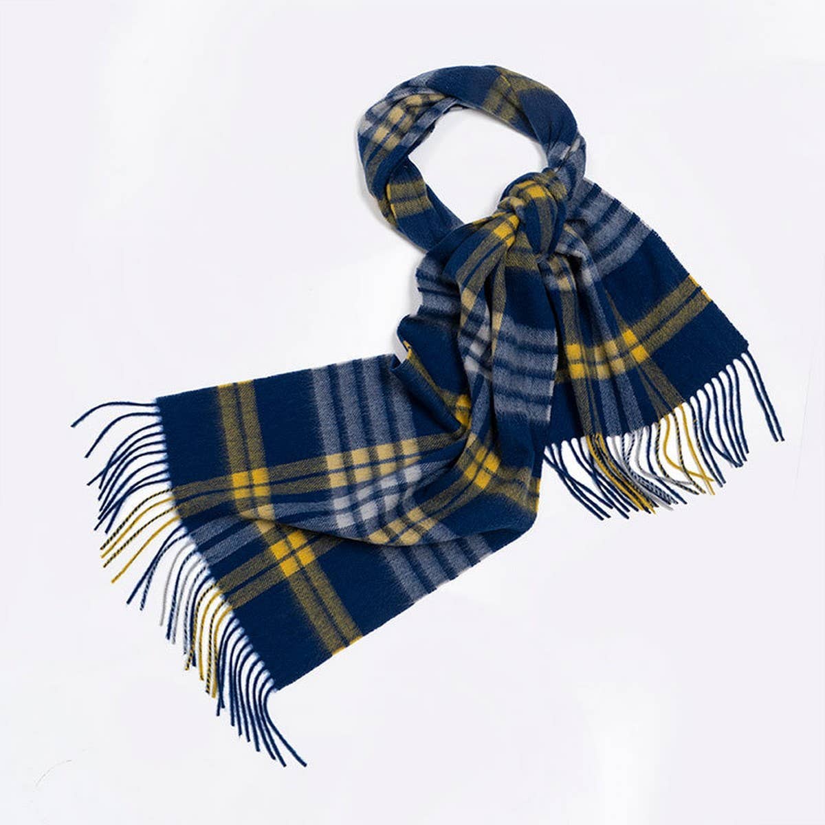 100% Wool Plaid Scarf Red Check Winter Warmth_CWASC2325