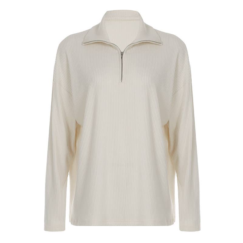 LAPEL PIT STRIP SWEATSHIRT PANTS TWO-PIECE SET