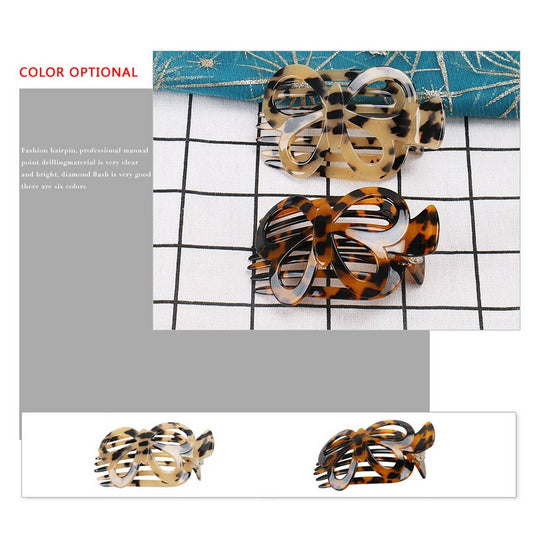 ACETATE PLATE BOW HAIR COMB CLIP NON-SLIP HAIRPIN_CWAHA4225