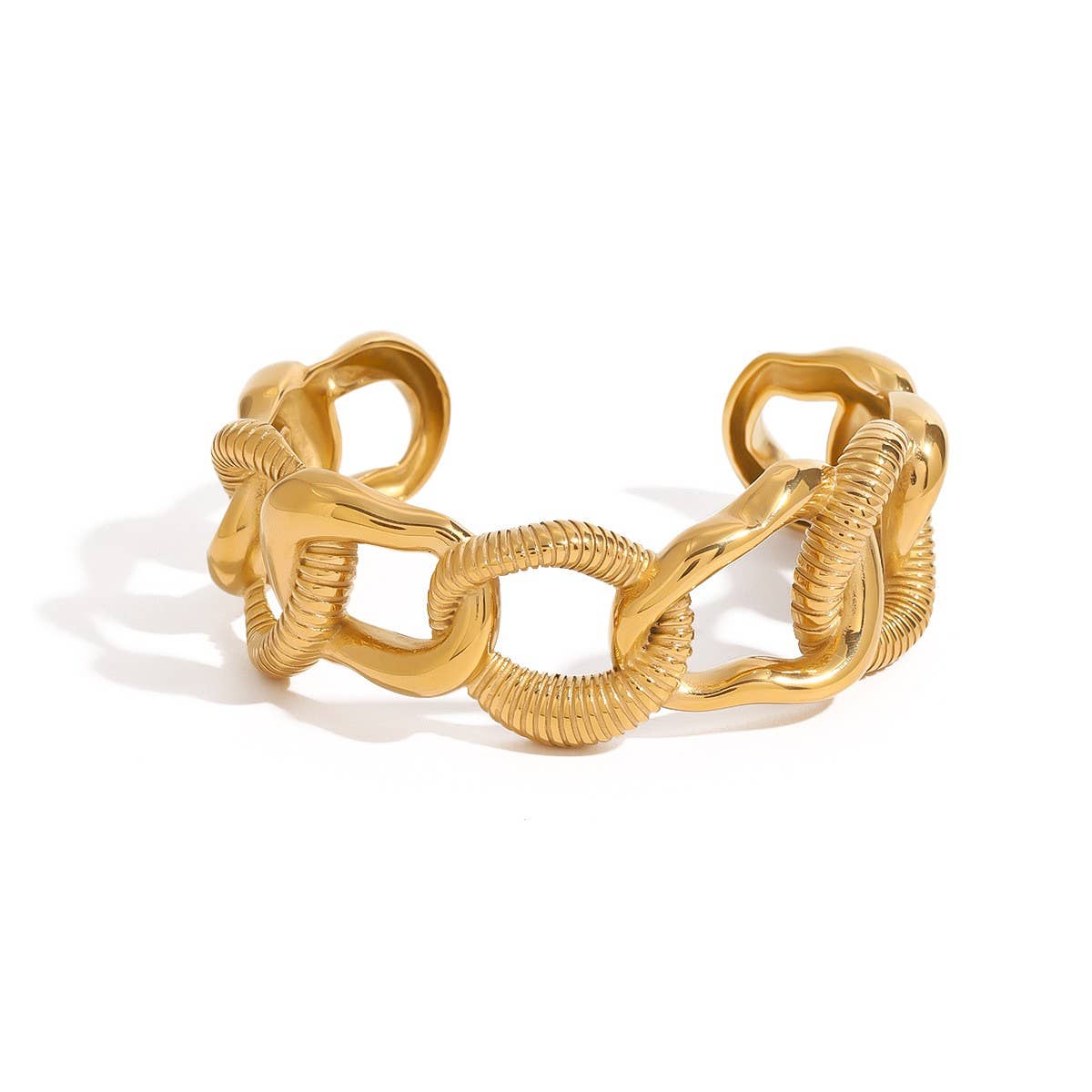 Irregular Chain 18K Gold Stainless Steel Bracelet
