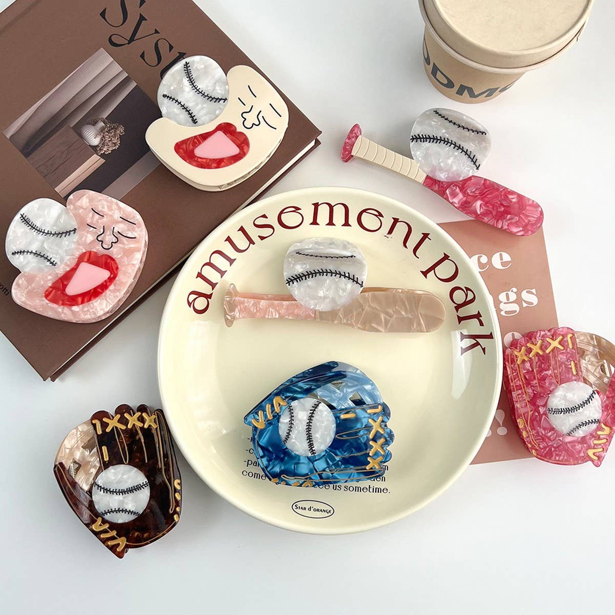 Creative Baseball Acetate Claw Clip ? Cute & Fun