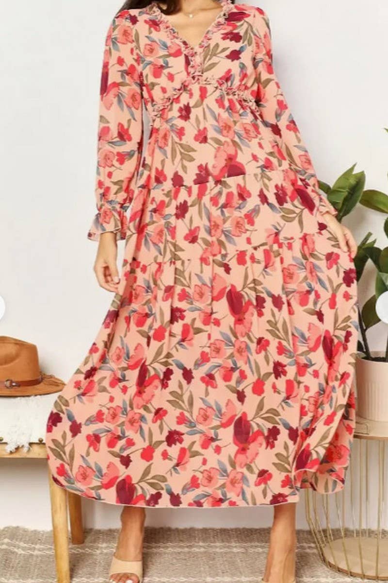 CWDMD5429_STYLISH FLORAL LONG SLEEVE ELEGANT MAXI GOWN