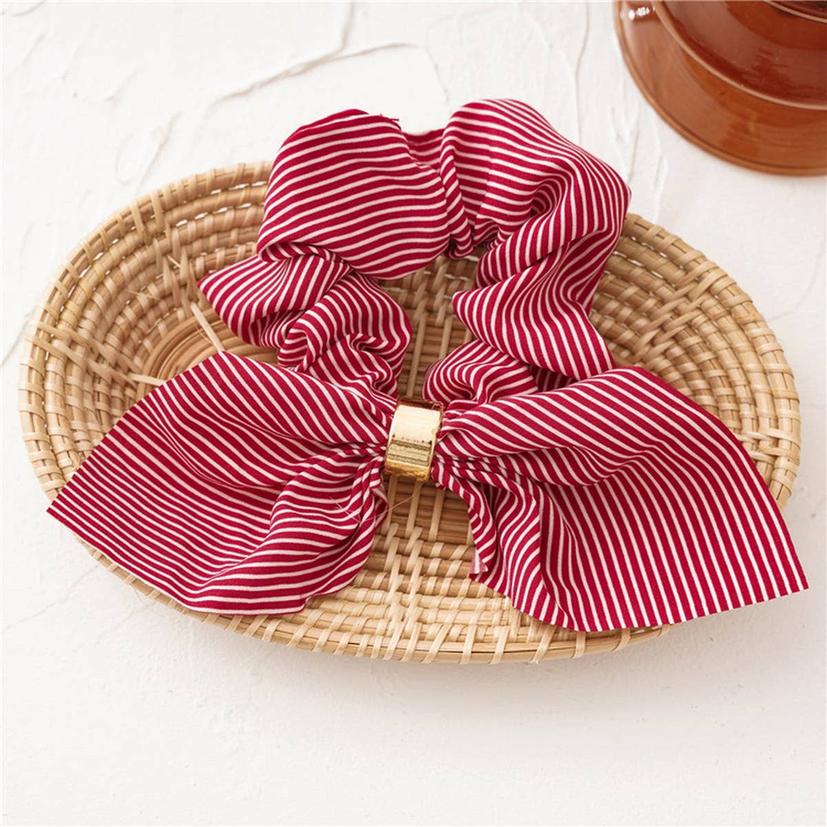 RABBIT EARS STRIPED LARGE INTESTINE HAIR TIE_CWAHA2437