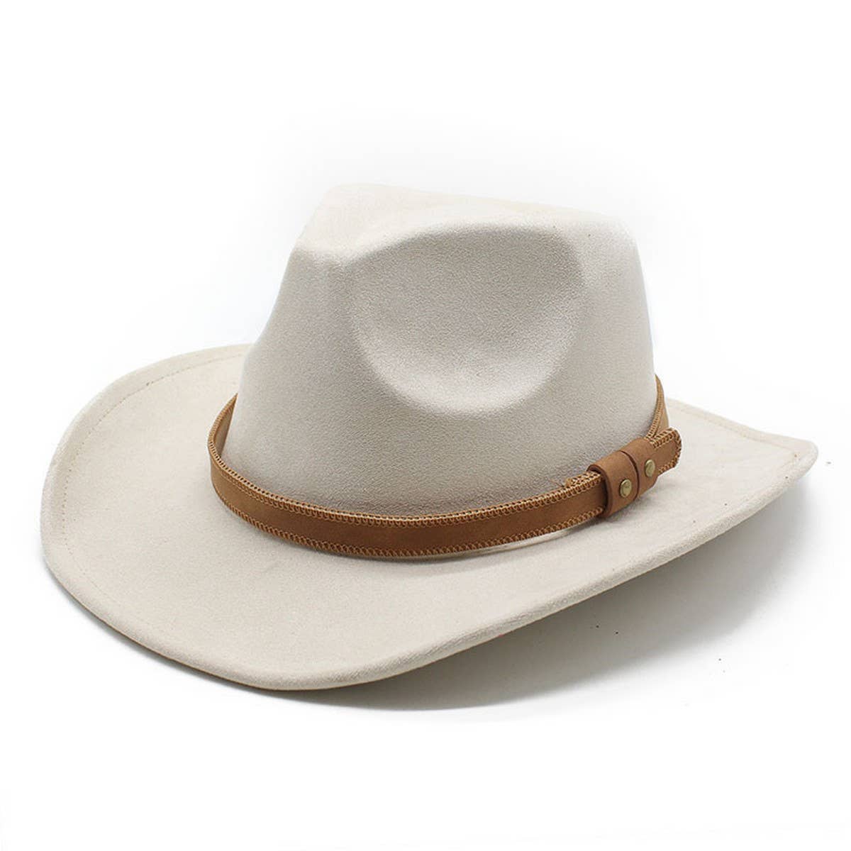 Suede Cowboy Fedora Wool Felt Hat Unisex_CWAH2521