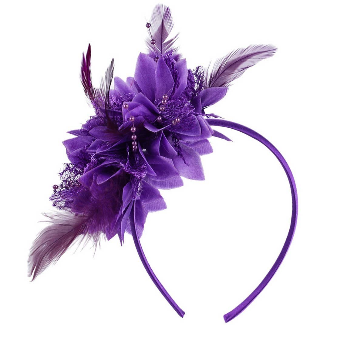 CWAHA07153_FEATHER FLOWER HEADBAND FOR  PERFORMANCE