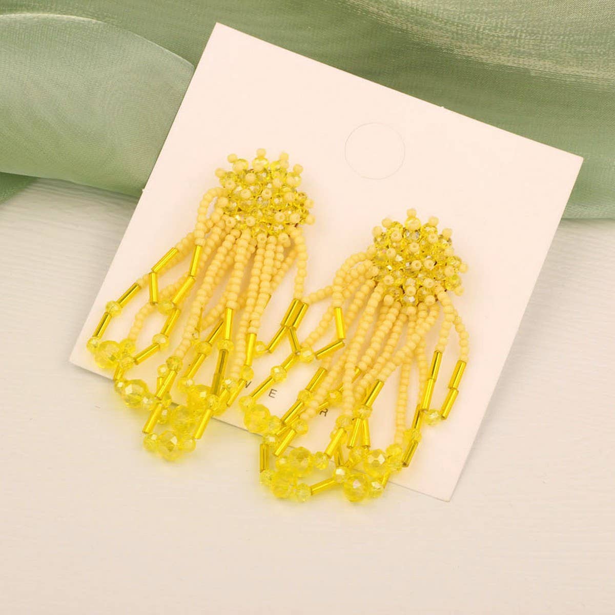 SWEET AND ELEGANT HAND-WOVEN CRYSTAL EARRINGS