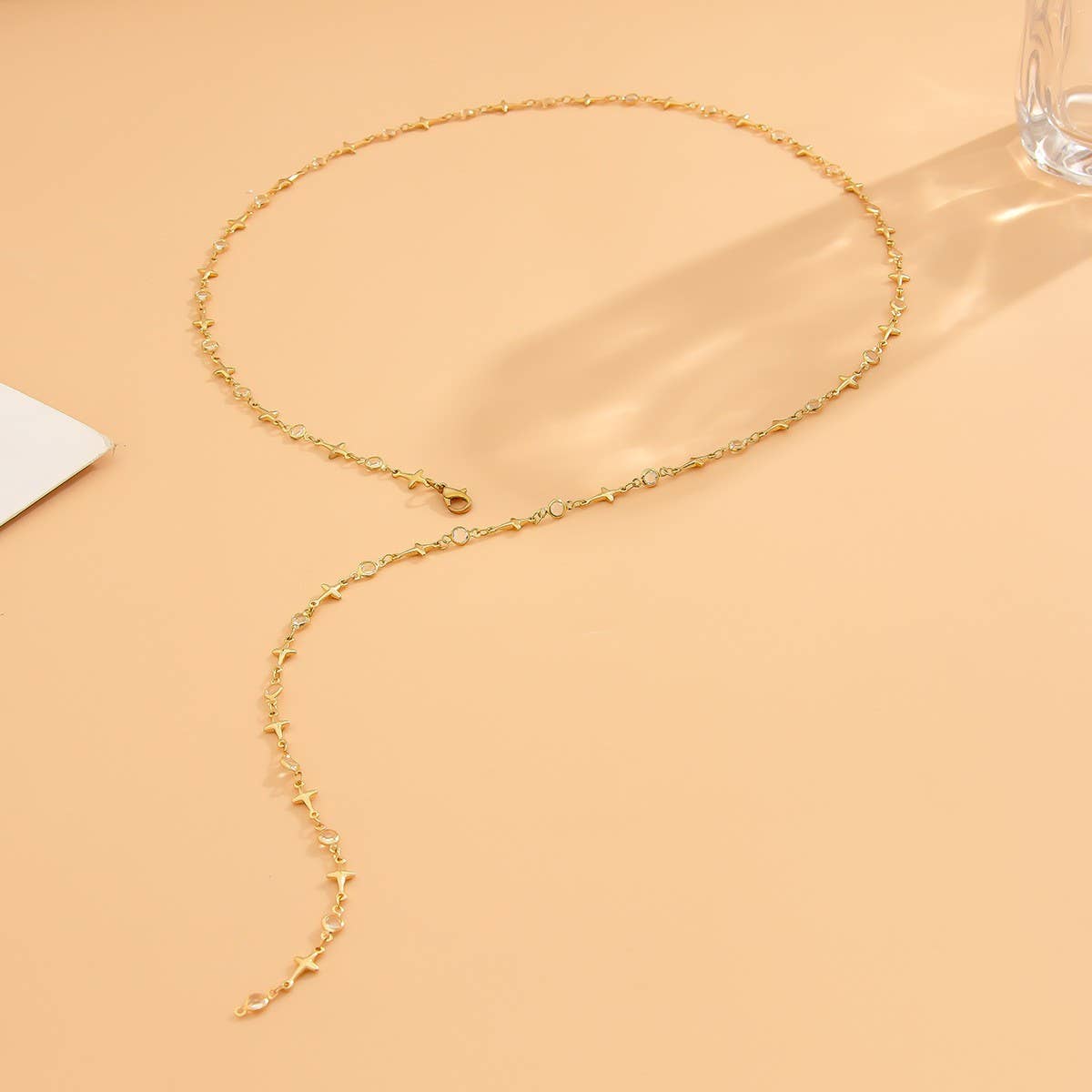 SMALL FRESH COLORFUL Y-SHAPED DAISY CHAIN NECKLACE_CWMM3127