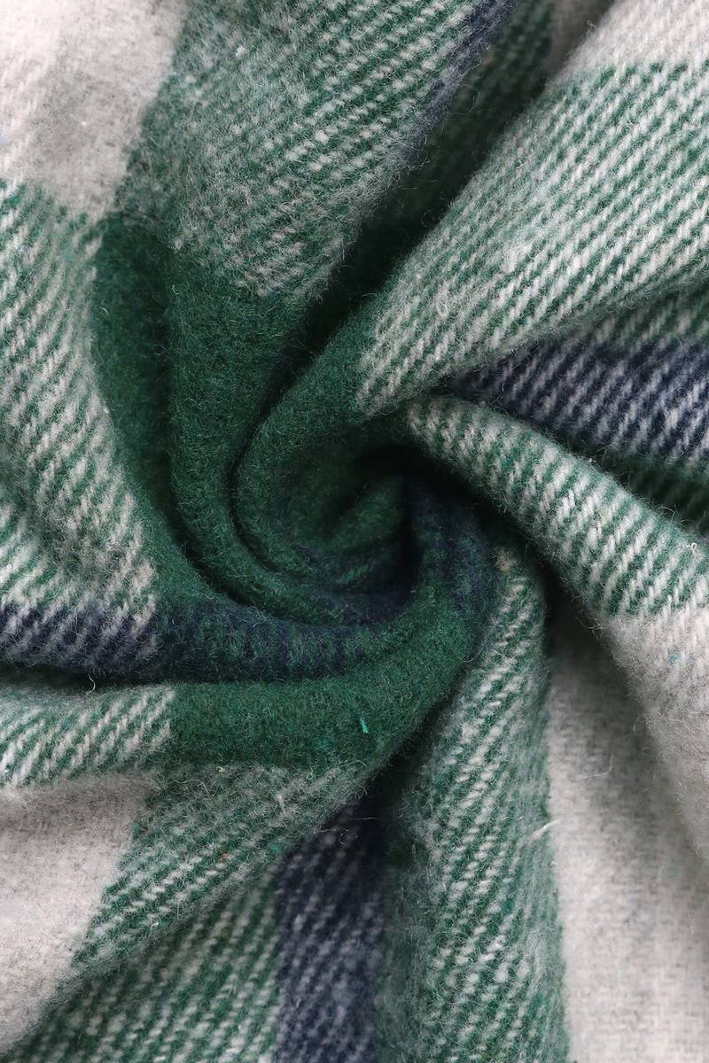 CWOCO1161_AUTUMN AND WINTER SHORT PLAID RETRO BOW COAT