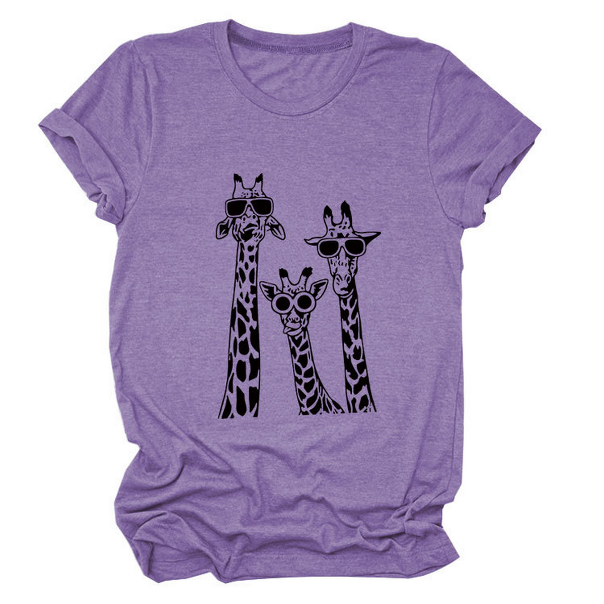 Women's Giraffe Print Casual Summer T-Shirt