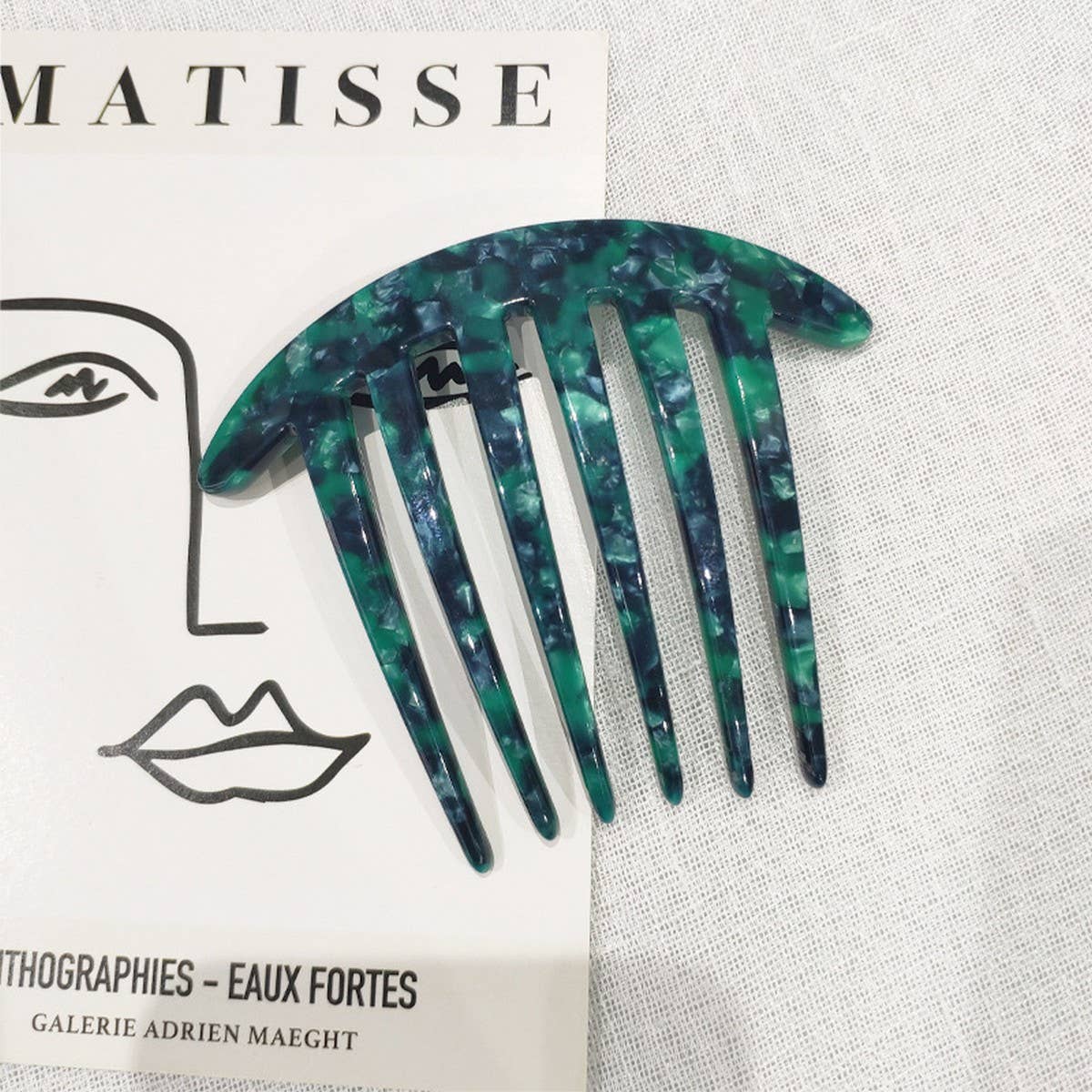 4.0 THICK PLATE FIVE-TOOTH COMB ACETATE HAIRPIN_CWAHA4231