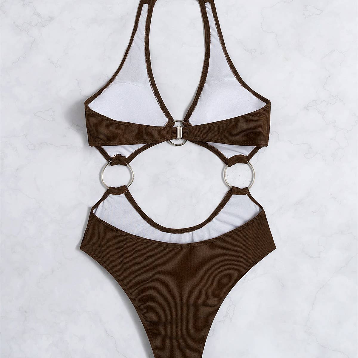 SOLID COLOR SEXY BACKLESS HOLLOW STRIPED SWIMSUIT_CWMW0300