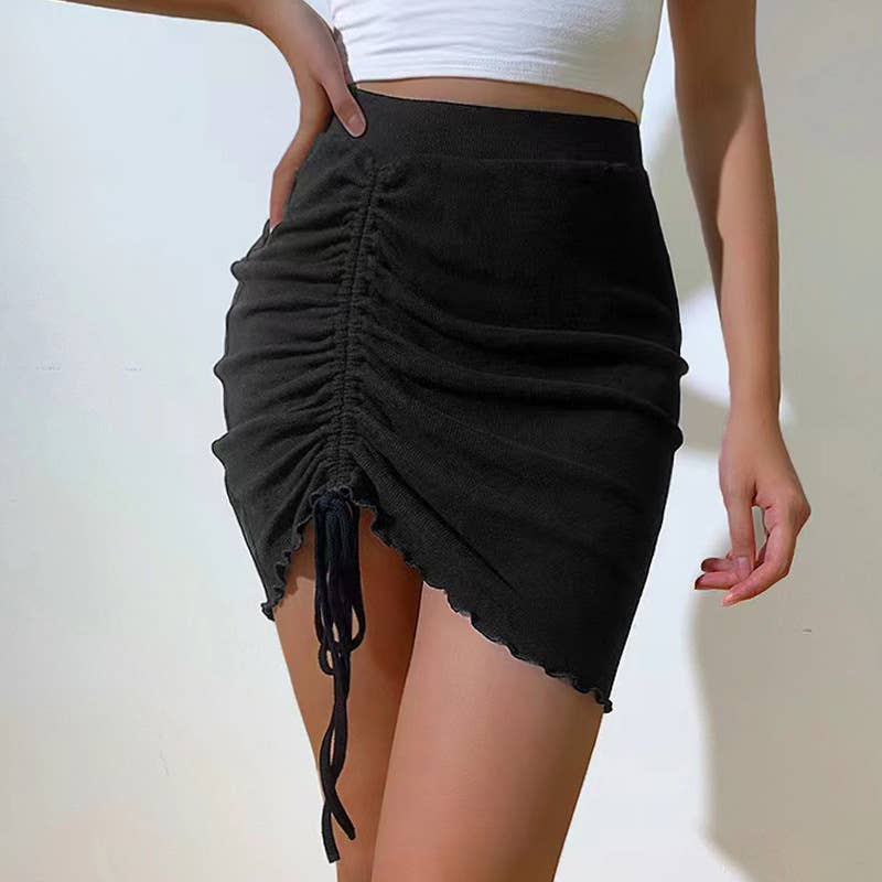 SKIRT DRAWSTRING IRREGULAR TIGHT SKIRT